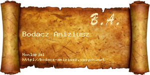 Bodacz Aniziusz névjegykártya